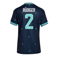 Camiseta Alemania Antonio Rudiger #2 Segunda Equipación Replica Mundial 2026 para mujer mangas cortas